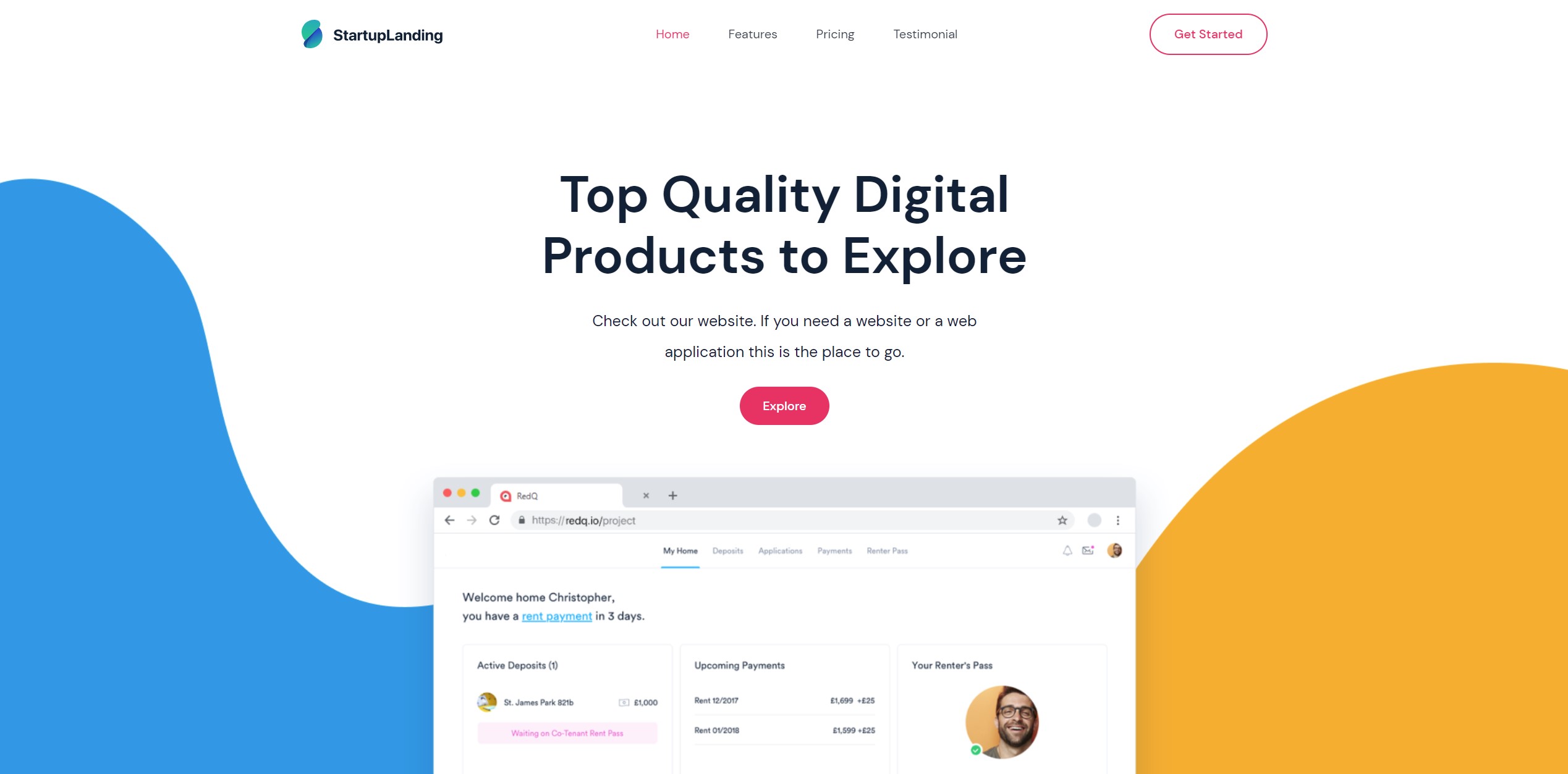 Startup Product Website(NextJs)
